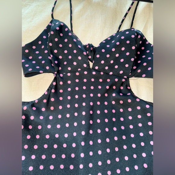 Zara Polka Dot Dress: Pink & Black Polka dot - Picture 4 of 5